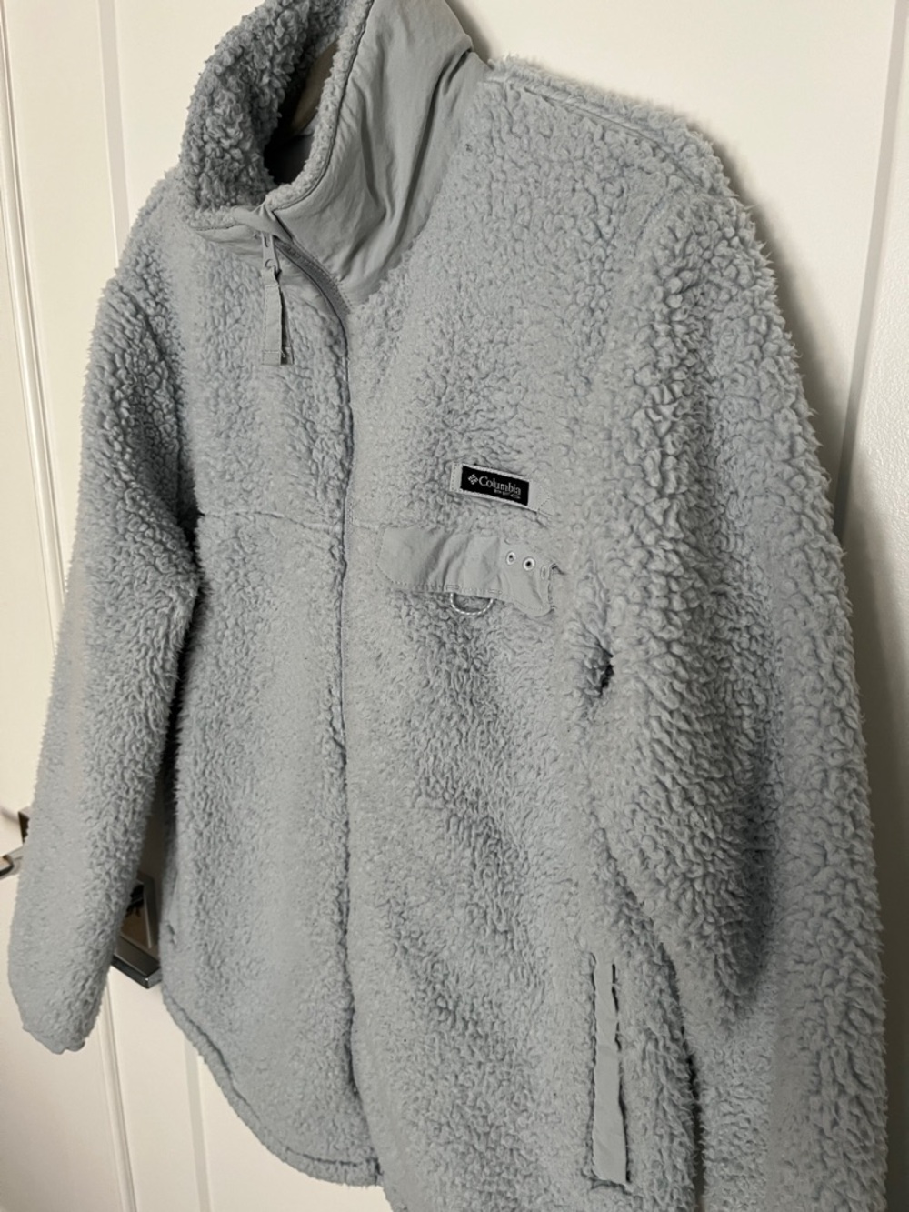 Columbia Light Gray Sherpa Full-Zip Jacket